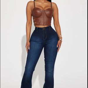Valentina High Rise Flare Jeans - Dark Denim NWT